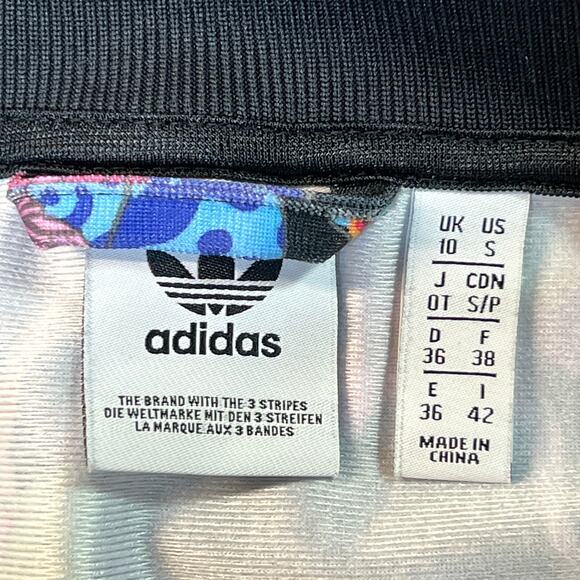 Adidas Poisonous Garden Track Jacket Sz Small Black Multi-Color Floral Frog Rare - Picture 4 of 12
